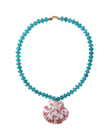 coastal crush beaded necklace with shell charm