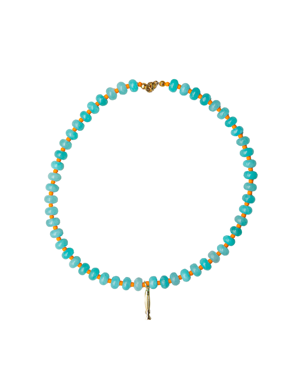 little fish big pond beaded necklace with fish charm