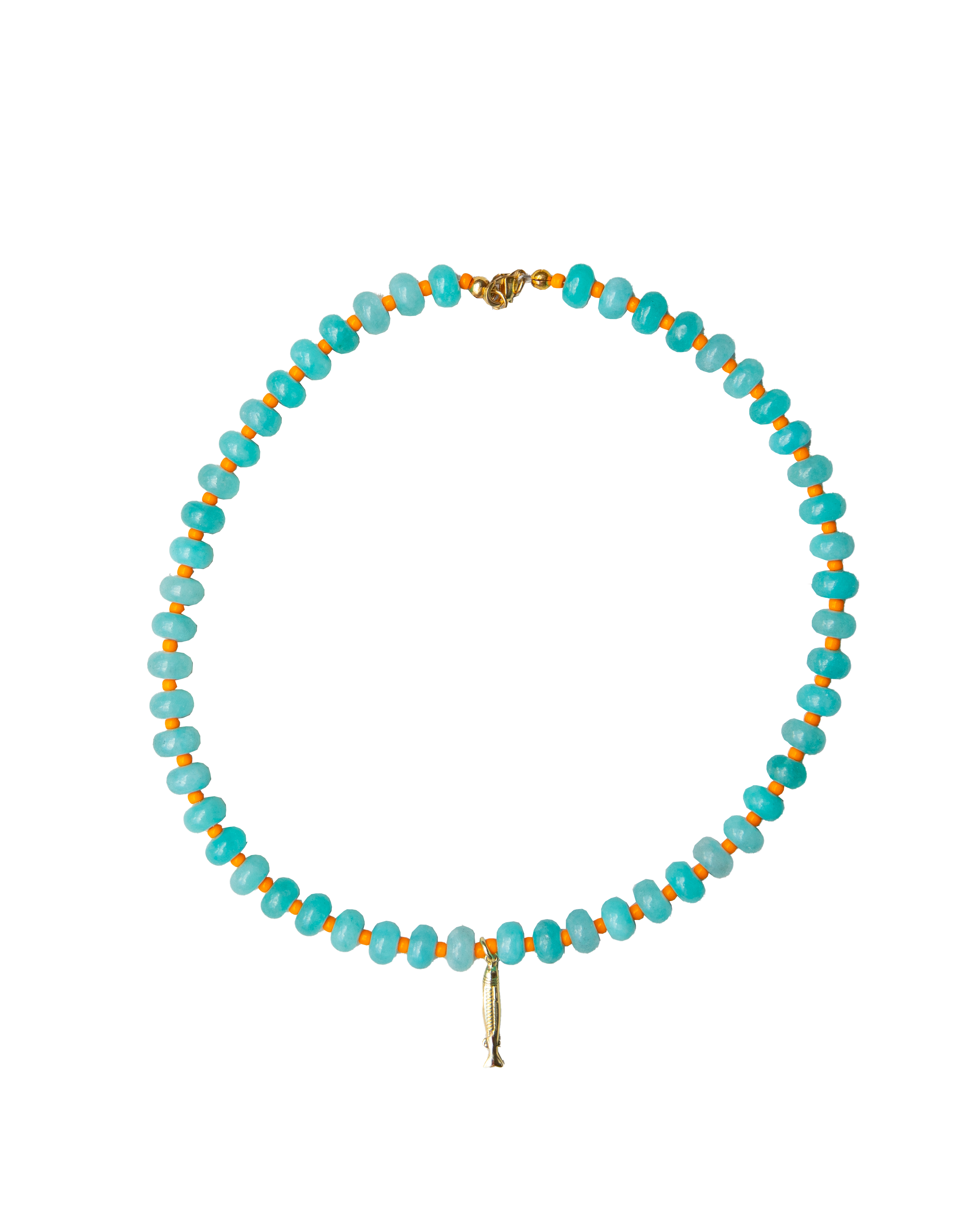 little fish big pond beaded necklace with fish charm